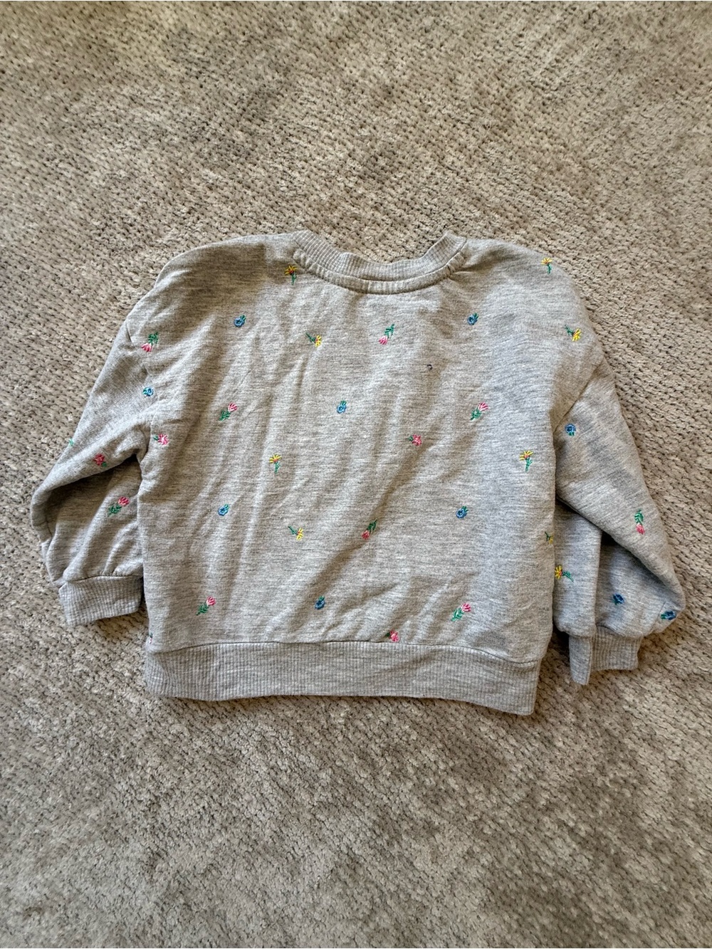 Pink Lemon Girls 3T Gray Floral Embroidered Sweatshirt Jogger Set - Picture 5 of 8